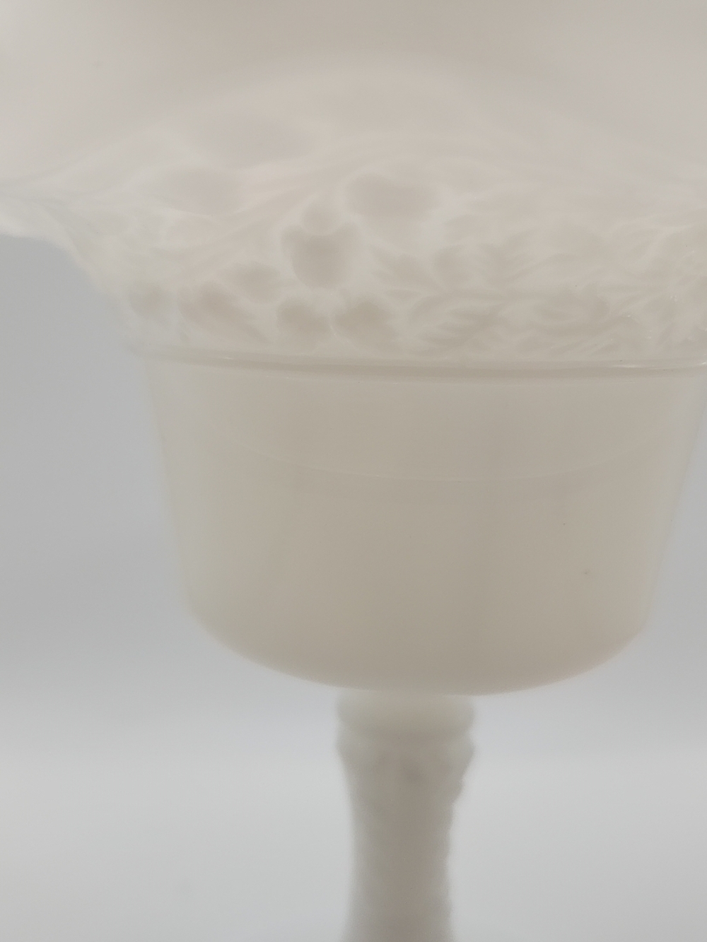 Finton Vintage White Milk Glass Compote Pedestal